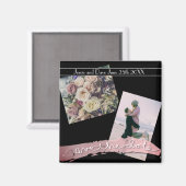 Opslaan-op-datum 2 Aangepaste foto's zwart Magneet (Voorkant / Achterkant)