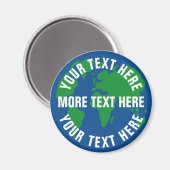 Opslaan planeet aarde koelkast magneet met aangepa (Voorkant / Achterkant)