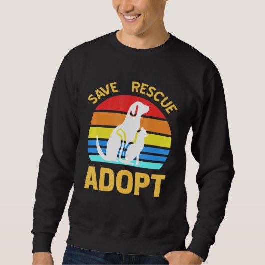 Opslaan Rescue Adopt Pro Pet Adoption Trui (Voorkant)