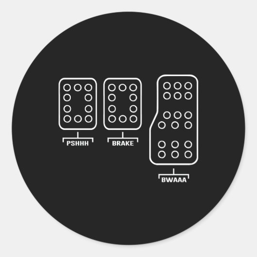 Opslaan Ual Pedal Shift Diagram Car Racing Ronde Sticker (Voorkant)