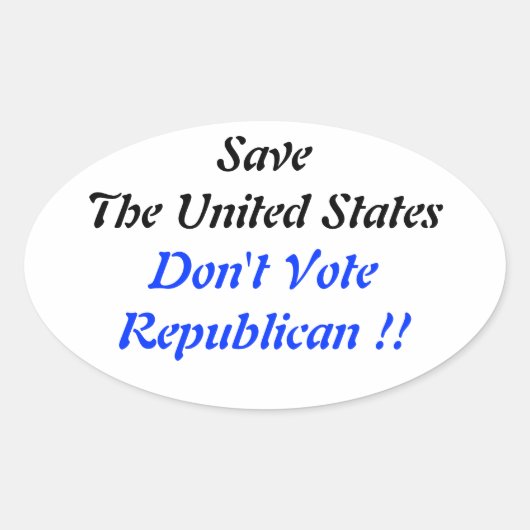 Opslaan US Oval Blue Ovale Sticker (Voorkant)