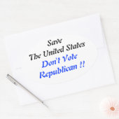 Opslaan US Oval Blue Ovale Sticker (Envelop)