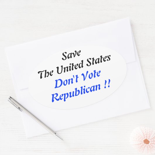 Opslaan US Oval Blue Ovale Sticker (Envelop)