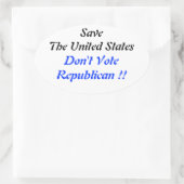 Opslaan US Oval Blue Ovale Sticker (Tas)