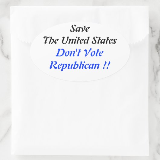 Opslaan US Oval Blue Ovale Sticker (Tas)