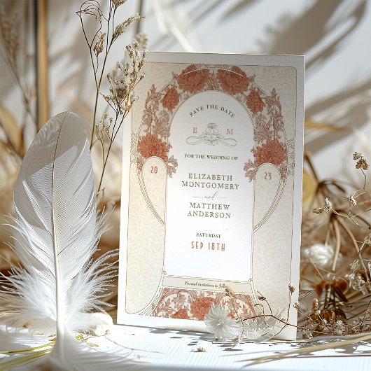 Opslaan van de datum Art Nouveau William Morris In Kaart