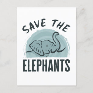Opslaan van de ellephants-natuuractiviste Elephant Briefkaart