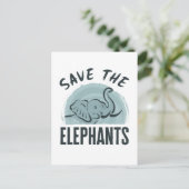 Opslaan van de ellephants-natuuractiviste Elephant Briefkaart (Staand voorkant)