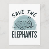 Opslaan van de ellephants-natuuractiviste Elephant Briefkaart (Voorkant)