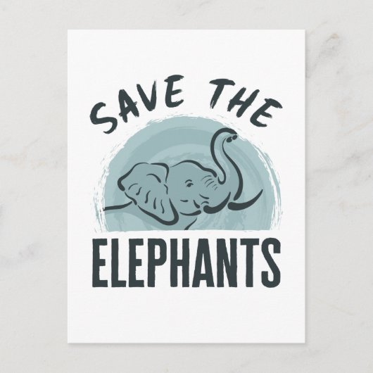 Opslaan van de ellephants-natuuractiviste Elephant Briefkaart (Voorkant)