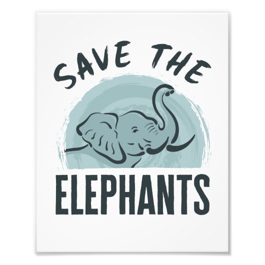 Opslaan van de ellephants-natuuractiviste Elephant Foto Afdruk (Voorkant)
