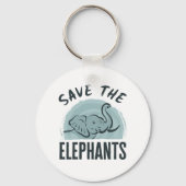 Opslaan van de ellephants-natuuractiviste Elephant Sleutelhanger (Achterkant)