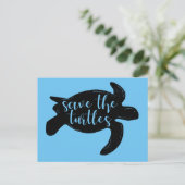 Opslaan van de "Turtles Cute Blue Animal Activist" Briefkaart (Staand voorkant)
