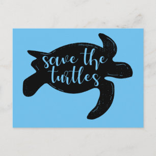 Opslaan van de "Turtles Cute Blue Animal Activist" Briefkaart