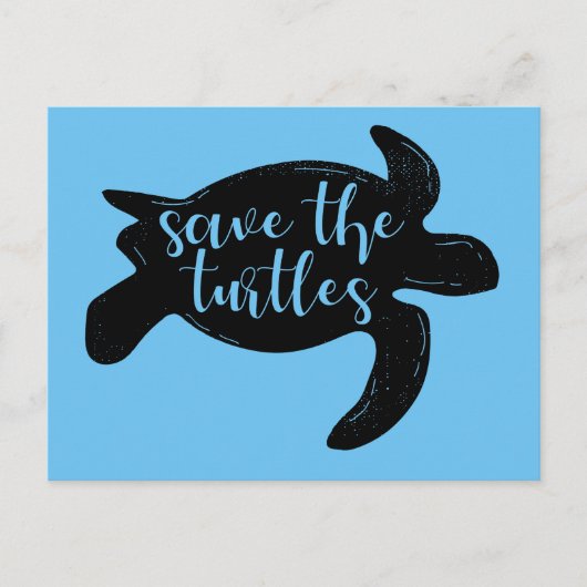 Opslaan van de "Turtles Cute Blue Animal Activist" Briefkaart (Voorkant)