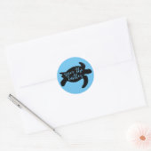 Opslaan van de "Turtles Cute Blue Animal Activist" Ronde Sticker (Envelop)