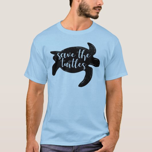 Opslaan van de "Turtles Cute Blue Animal Activist" T-shirt (Voorkant)