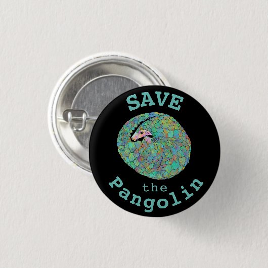 Opslaan van het gewalste pangoline ronde button 3,2 cm (Voorkant /achterkant)