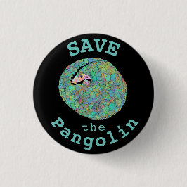 Opslaan van het gewalste pangoline ronde button 3,2 cm