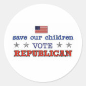 Opslaan van kinderen - Stemmen tegen de Republikei Ronde Sticker (Voorkant)