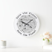 Opslaan van planet Earth Animals Trees Rights Draw Grote Klok (Huis)