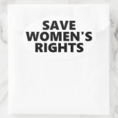 Opslaan van vrouwenrechten ovale sticker (Tas)
