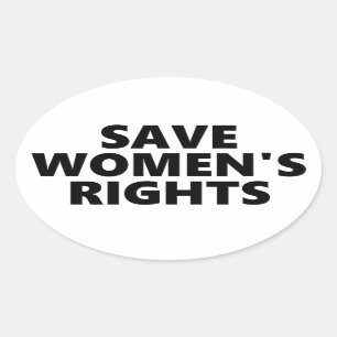 Opslaan van vrouwenrechten ovale sticker