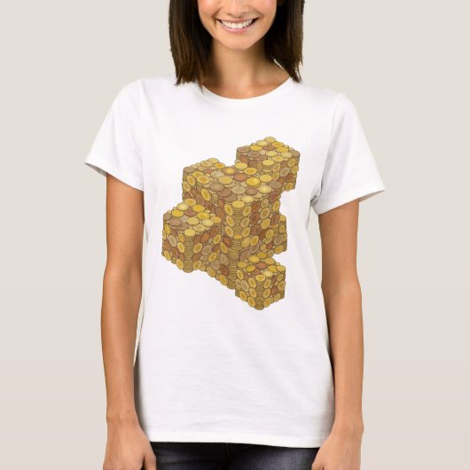 Opslag Grijs COINS Slogan Ontwerp T-shirt (Voorkant)