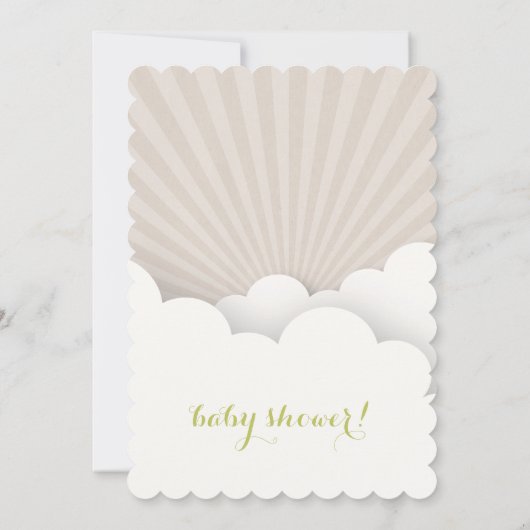 Opslag in het Baby shower wolken - groen Kaart (Achterkant)
