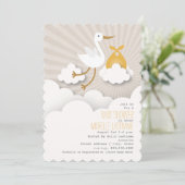 Opslag in het Baby shower wolken - Oranje Kaart (Staand voorkant)