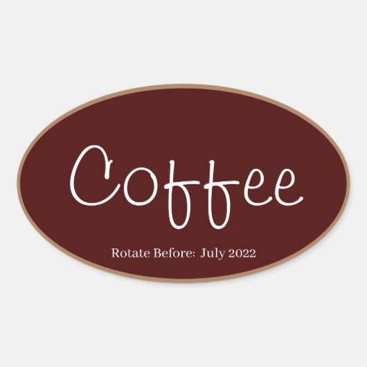 Opslag Keuken Stickers-Koffie Ovale Sticker (Voorkant)