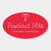 Opslag Keuken Stickers-Poeder Melk Ovale Sticker (Voorkant)