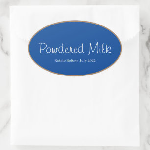 Opslag Keuken Stickers-Poedermelk Ovale Sticker