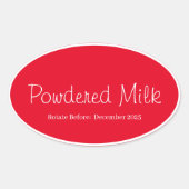 Opslag Keuken Stickers-Poedermelk Ovale Sticker (Voorkant)