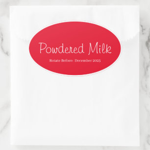 Opslag Keuken Stickers-Poedermelk Ovale Sticker