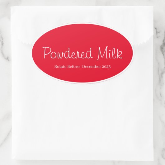 Opslag Keuken Stickers-Poedermelk Ovale Sticker (Tas)