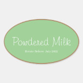 Opslag Keuken Stickers-Poedermelk Ovale Sticker (Voorkant)