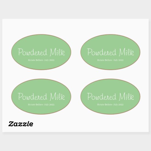 Opslag Keuken Stickers-Poedermelk Ovale Sticker (Vel)
