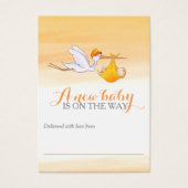 Opslag met baby oranje douchekaarten visitekaartje (Voorkant)