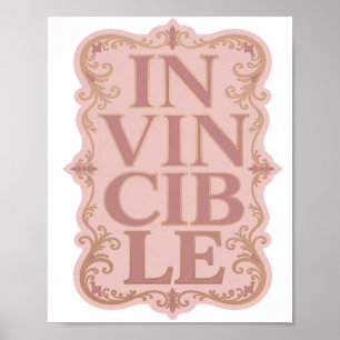 Opslag met goud ONOVERWINNELIJK Slogan ontwerp Poster