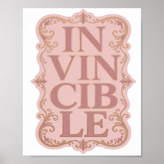 Opslag met goud ONOVERWINNELIJK Slogan ontwerp Poster (Voorkant)