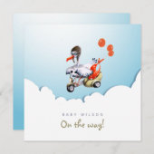 Opslag op scooter Funny Gender Neutrale Zwangersch Aankondiging (Voorkant / Achterkant)