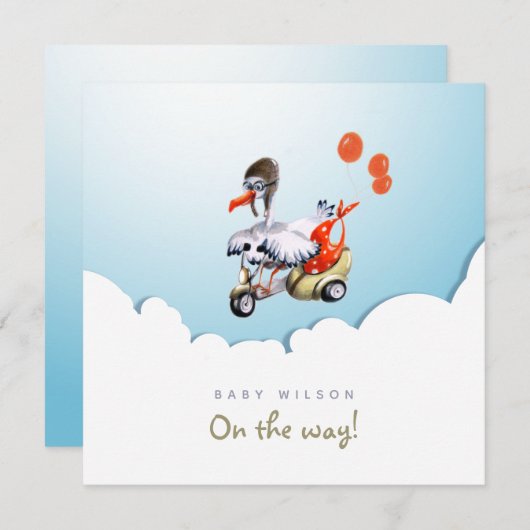 Opslag op scooter Funny Gender Neutrale Zwangersch Aankondiging (Voorkant / Achterkant)