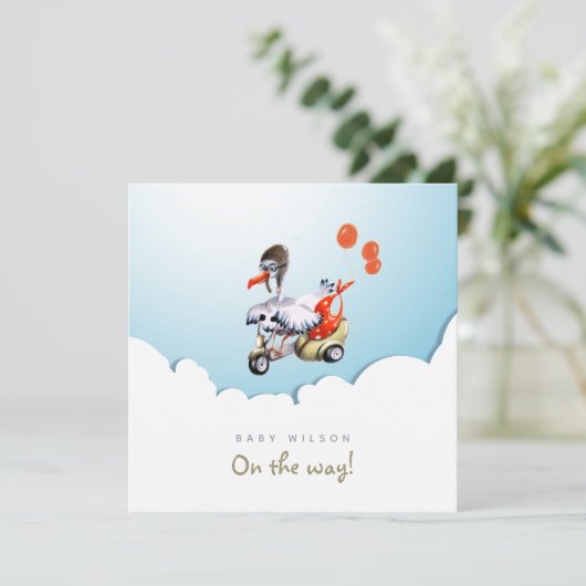 Opslag op scooter Funny Gender Neutrale Zwangersch Aankondiging (Staand voorkant)