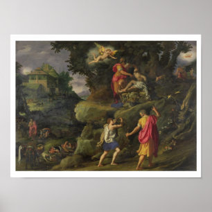 Opslag van Isaac, 1601 (olie op het paneel) Poster