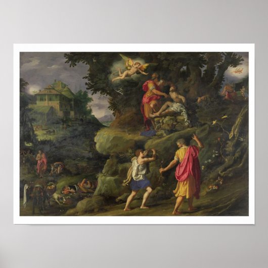 Opslag van Isaac, 1601 (olie op het paneel) Poster (Voorkant)