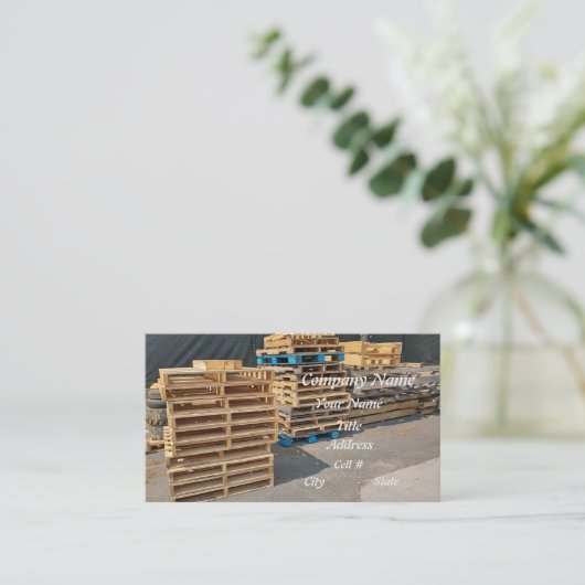 Opslag van palletproducten visitekaartje (Staand voorkant)