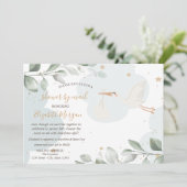 Opslag, wolken, sterren, Baby shower per post Kaart (Staand voorkant)