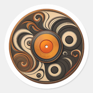 Opslagdag Cool Retro vinyl Record Vinyl Ronde Sticker