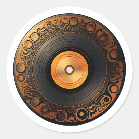 Opslagdag Koel Vinyl Record vinylmuziekventilator Ronde Sticker (Voorkant)